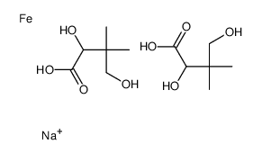 sodium bis[2,4-dihydroxy-3,3-dimethylbutyrato(2-)-O1,O2,O4]ferrate(1-) Structure