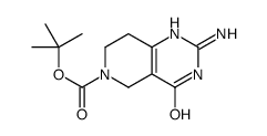 2-氨基-4-氧代-3,5,7,8-四氢吡啶并[4,3-d]嘧啶-6(4H)-羧酸叔丁酯结构式