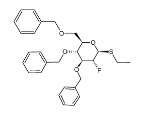 ethyl 3,4,6-tri-O-benzyl-2-deoxy-2-fluoro-β-D-thioglucopyranoside Structure