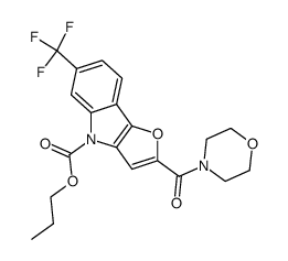 2-(Morpholine-4-carbonyl)-6-trifluoromethyl-furo[3,2-b]indole-4-carboxylic acid propyl ester结构式
