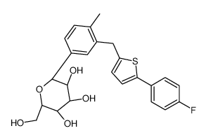 2-{3-[5-(4-氟-苯基)-噻吩-2-甲基]-4-甲基-苯基}-6-羟基甲基-四氢-吡喃-3,4,5-三醇结构式