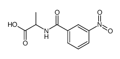 N-(3-nitrobenzoyl)-DL-alanine结构式