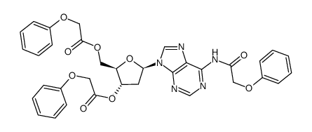(2R,3S,5R)-5-(6-(2-phenoxyacetamido)-9H-purin-9-yl)-2-((2-phenoxyacetoxy)methyl)tetrahydrofuran-3-yl 2-phenoxyacetate Structure