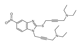 4-[2-[4-(diethylamino)but-2-ynylsulfanyl]-5-nitrobenzimidazol-1-yl]-N,N-diethylbut-2-yn-1-amine Structure