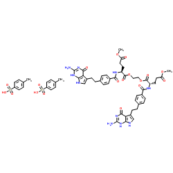 N-[4-[2-(2-Amino-4,7-dihydro-4-oxo-3H-pyrrolo[2,3-d]pyrimidin-5-yl)ethyl]benzoyl]-L-glutamic acid 1,1'-(1,2-ethanediyl) 5,5'-dimethyl ester 4-methylbenzenesulfonate Structure