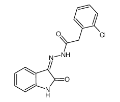 (2-chloro-phenyl)-acetic acid [(3Z)-2-oxo-1,2-dihydro-indol-3-ylidene]-hydrazide Structure