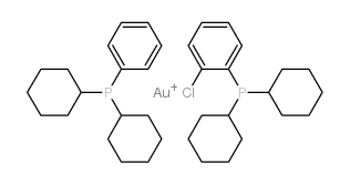 chlorobis(dicyclohexylphenylphosphine)gold(I) structure