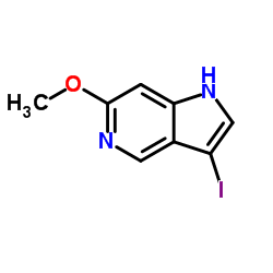 3-碘-6-甲氧基-1H-吡咯并[3,2-c]吡啶结构式
