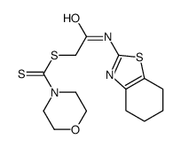 [2-oxo-2-(4,5,6,7-tetrahydro-1,3-benzothiazol-2-ylamino)ethyl] morpholine-4-carbodithioate结构式