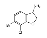 6-溴-7-氯-2,3-二氢苯并呋喃-3-胺结构式