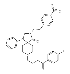 N-(对硝基苯乙基)螺哌隆结构式