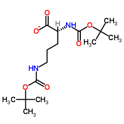 N2,N6-Bis(tert-butoxycarbonyl)-D-ornithine Structure