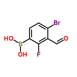 (4-Bromo-2-fluoro-3-formylphenyl)boronic acid Structure