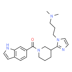 [3-[1-[3-(二甲氨基)丙基]-2-咪唑基]-1-哌啶基](6-吲哚基)甲酮结构式