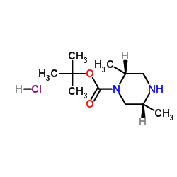 2-Methyl-2-propanyl (2R,5R)-2,5-dimethyl-1-piperazinecarboxylate hydrochloride (1:1) Structure