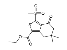 6,6-二甲基-3-(甲基磺酰基)-4-氧代-4,5,6,7-四氢苯并[c]噻吩-1-羧酸乙酯结构式