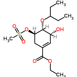 Ethyl (3R,4R,5R)-3-hydroxy-5-[(methylsulfonyl)oxy]-4-(3-pentanyloxy)-1-cyclohexene-1-carboxylate Structure