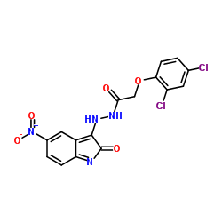 2-(2,4-Dichlorophenoxy)-N'-(5-nitro-2-oxo-2H-indol-3-yl)acetohydrazide Structure