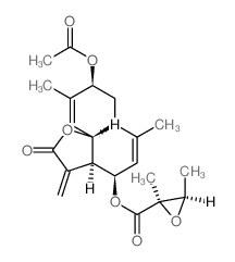 Oxiranecarboxylic acid,2,3-dimethyl-,(3aS,4R,5Z,7S,9S,10Z,- 11aR)-9-(acetyloxy)-2,3,3a,4,7,8,9,11aoctahydro- 7-hydroxy-6,10-dimethyl-3- methylene-2-oxocyclodeca[b]furan-4-yl ester,(2R,3R)- Structure