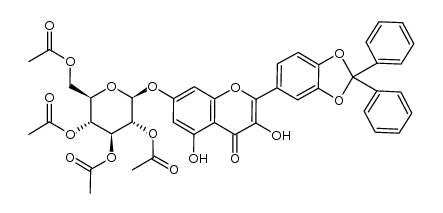 2-(2,2-diphenyl-1,3-benzodioxol-5-yl)-3,5-dihydroxy-7-[tetra-O-acetyl-β-D-glucopyranosyloxy]-4H-1-benzopyran-4-one Structure