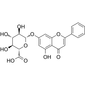 白杨素-7-O-β-葡萄糖醛酸苷结构式