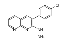 [3-(4-chlorophenyl)-1,8-naphthyridin-2-yl]hydrazine结构式
