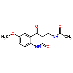N--乙酰基-N-2-甲酰-5-甲氧基犬尿氨酸结构式