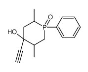 4-ethynyl-2,5-dimethyl-1-oxo-1-phenyl-1λ5-phosphinan-4-ol结构式