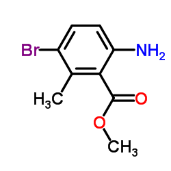 6-氨基-3-溴-2-甲基苯甲酸甲酯结构式
