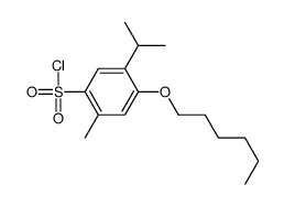 4-hexoxy-2-methyl-5-propan-2-ylbenzenesulfonyl chloride Structure