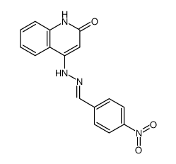 4-{N'-[1-(4-Nitro-phenyl)-meth-(E)-ylidene]-hydrazino}-1H-quinolin-2-one结构式