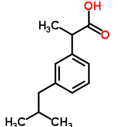 2-(3-异丁基苯基)丙酸结构式