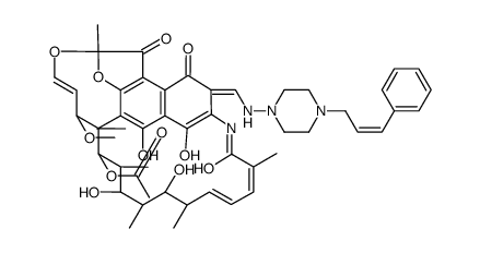 Rifamycin,3-(((4-(3-phenyl-2-propenyl)-1-piperazinyl)imino)methyl)结构式