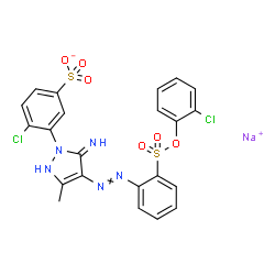 sodium 4-chloro-3-[4-[[2-[(2-chlorophenoxy)sulphonyl]phenyl]azo]-2,5-dihydro-5-imino-3-methyl-1H-pyrazol-1-yl]benzenesulphonate picture