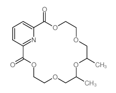 8,10-dimethyl-3,6,9,12,15-pentaoxa-21-azabicyclo[15.3.1]henicosa-18,20,22-triene-2,16-dione结构式