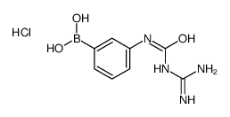 [3-(diaminomethylidenecarbamoylamino)phenyl]boronic acid hydrochloride Structure