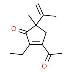 2-Cyclopenten-1-one,3-acetyl-2-ethyl-5-methyl-5-(1-methylethenyl)-(9CI) Structure