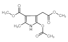 5-(乙酰基氧基)-4-(2-甲氧基-2-氧代乙基)-2-甲基-1H-吡咯-3-羧酸甲酯结构式