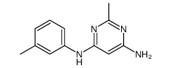 4,6-Pyrimidinediamine,2-methyl-N-(3-methylphenyl)-(9CI) Structure