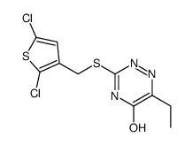 3-[(2,5-dichlorothiophen-3-yl)methylsulfanyl]-6-ethyl-2H-1,2,4-triazin-5-one结构式