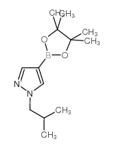 1-异丁基-4-(4,4,5,5-四甲基-1,3,2-二氧硼烷-2-基-1H-吡唑结构式