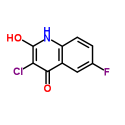 3-Chloro-6-fluoro-2-hydroxy-4(1H)-quinolinone结构式