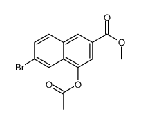 4-(乙酰基氧基)-6-溴-2-萘羧酸甲酯结构式