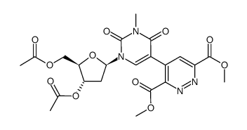3',5'-di-O-acetyl 3-N-methyl-5-(3,6-dicarbomethoxypyridazin-4-yl)-2'-deoxyuridine Structure