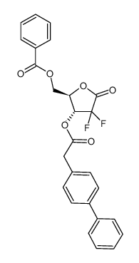 D-erythro-2-deoxy-2,2-difluoro-furanose-1-oxo-5-benzoyl-3-(4-phenyl)phenyl-acetate Structure