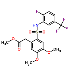 Methyl (2-{[2-fluoro-5-(trifluoromethyl)phenyl]sulfamoyl}-4,5-dimethoxyphenyl)acetate Structure