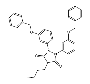 1,2-bis-(3-benzyloxy-phenyl)-4-butyl-pyrazolidine-3,5-dione Structure