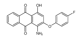 1-amino-2-(4-fluorophenoxy)-4-hydroxyanthracene-9,10-dione结构式