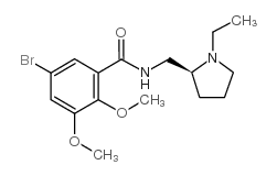(-)-(S)-5-溴-2,3-二甲氧基-n-[(1-乙基-2-吡咯烷)甲基]-苯甲酰胺结构式