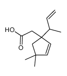2-(1-but-3-en-2-yl-4,4-dimethylcyclopent-2-en-1-yl)acetic acid Structure